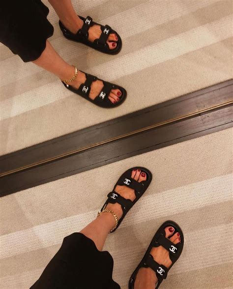 chanel replica slides|chanel velcro dad sandals.